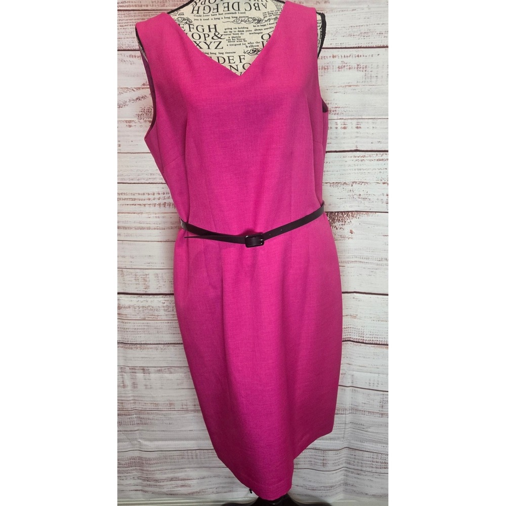 Black Label by Evan-Picone Womens Sheath Dress Pink Belted Size 10